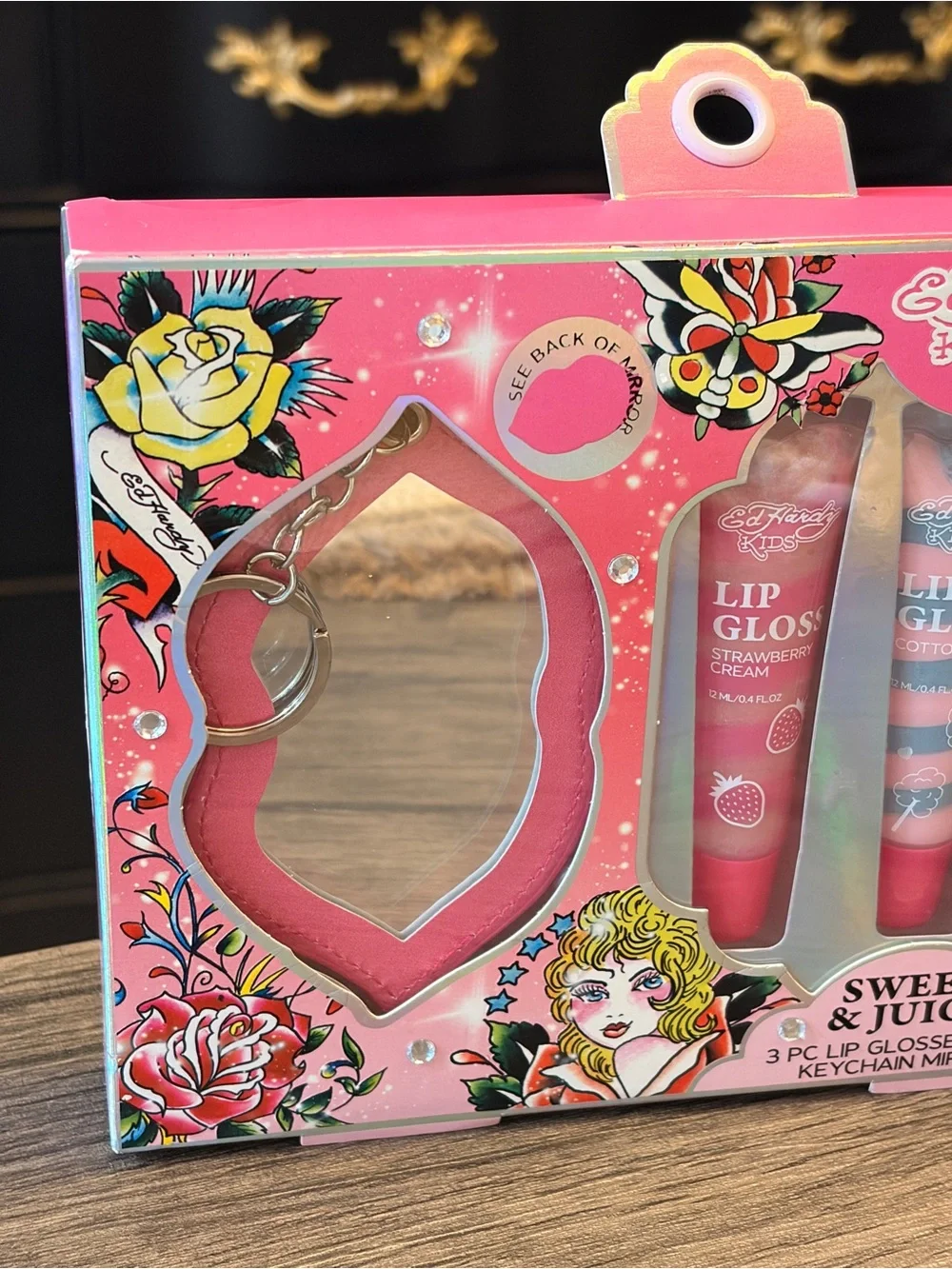 Ed Hardy Sweet & Juicy Lip Gloss Trio with Keychain Mirror